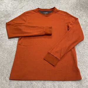 01. Algo Performance Quick Dry Moisture Wicking Sweatshirt Men M Tall Brown Crew